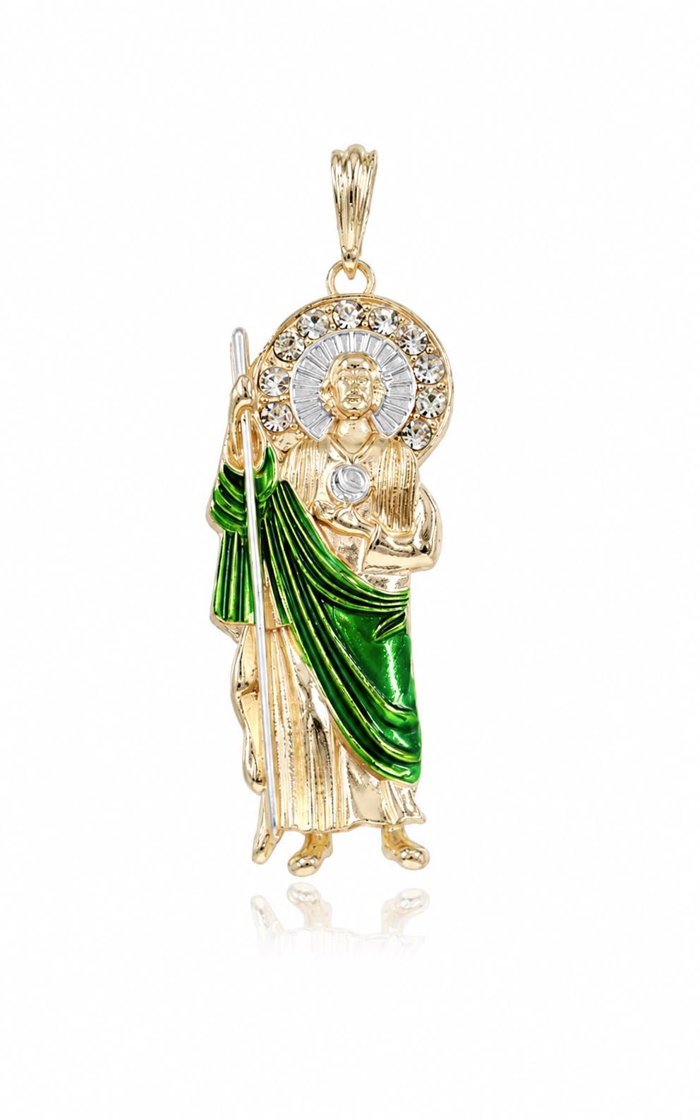 Saint Jude Religious Pendant 18K Gold-Plated 8 x 3 cm