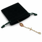 Gold-Plated Rosary Bracelet with Virgin Mary Medal and Crucifix