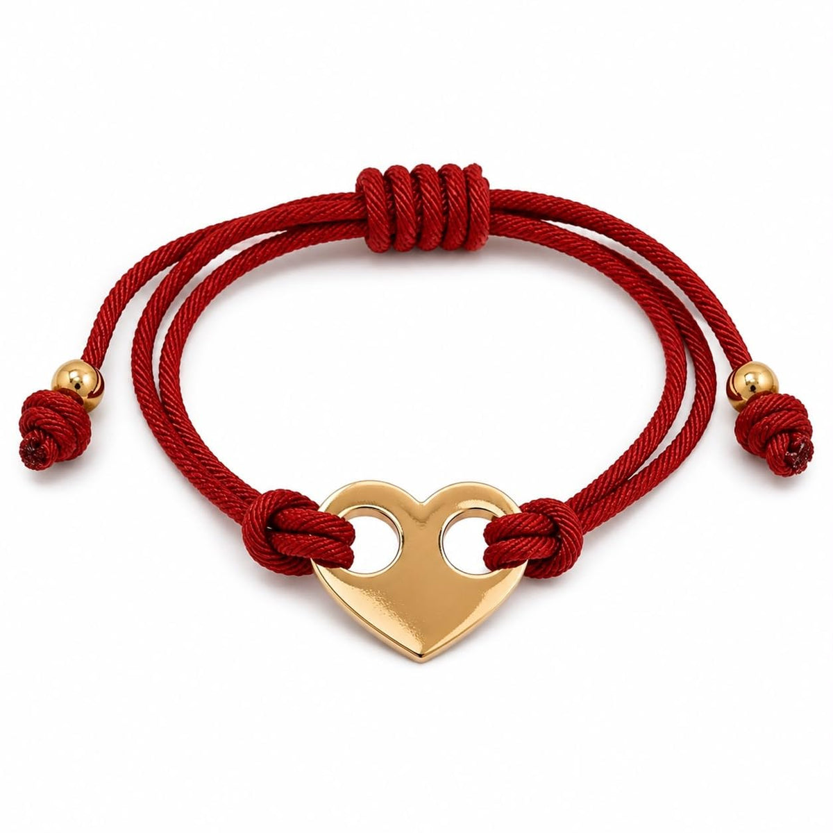 MAJ Accessories Heart Charm Bracelet, String Cord, Gold-Tone