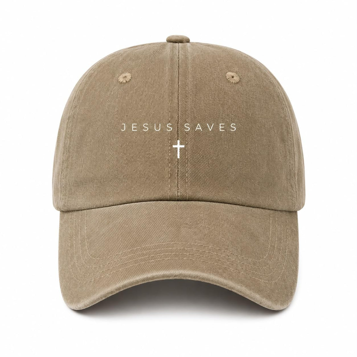 Jesus Saves Christian Baseball Cap Vintage Washed Dad Hat