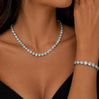 White Gold-Plated Brass – 2-Piece Jewelry Set with Gift Box
