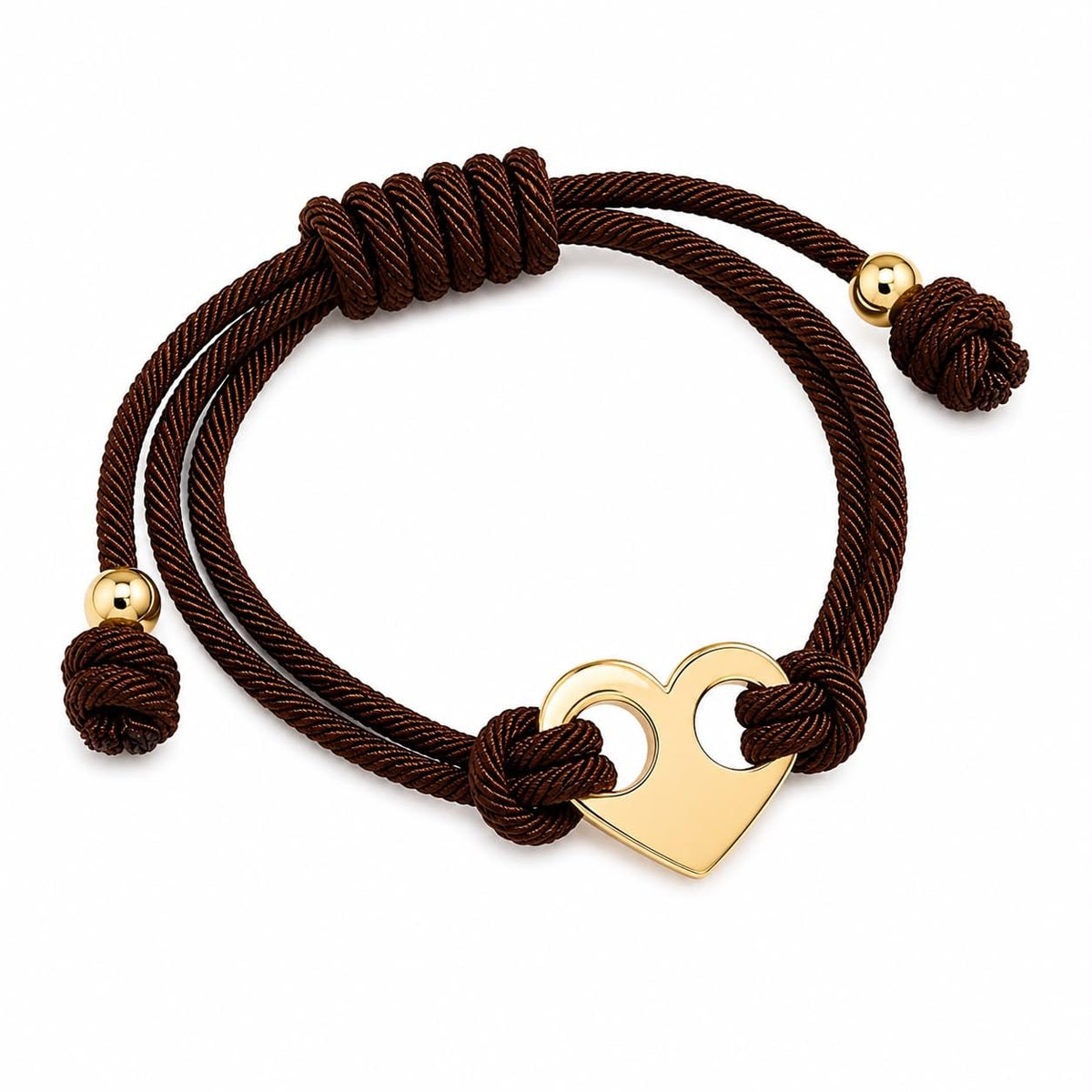MAJ Accessories Heart Charm Bracelet, String Cord, Gold-Tone