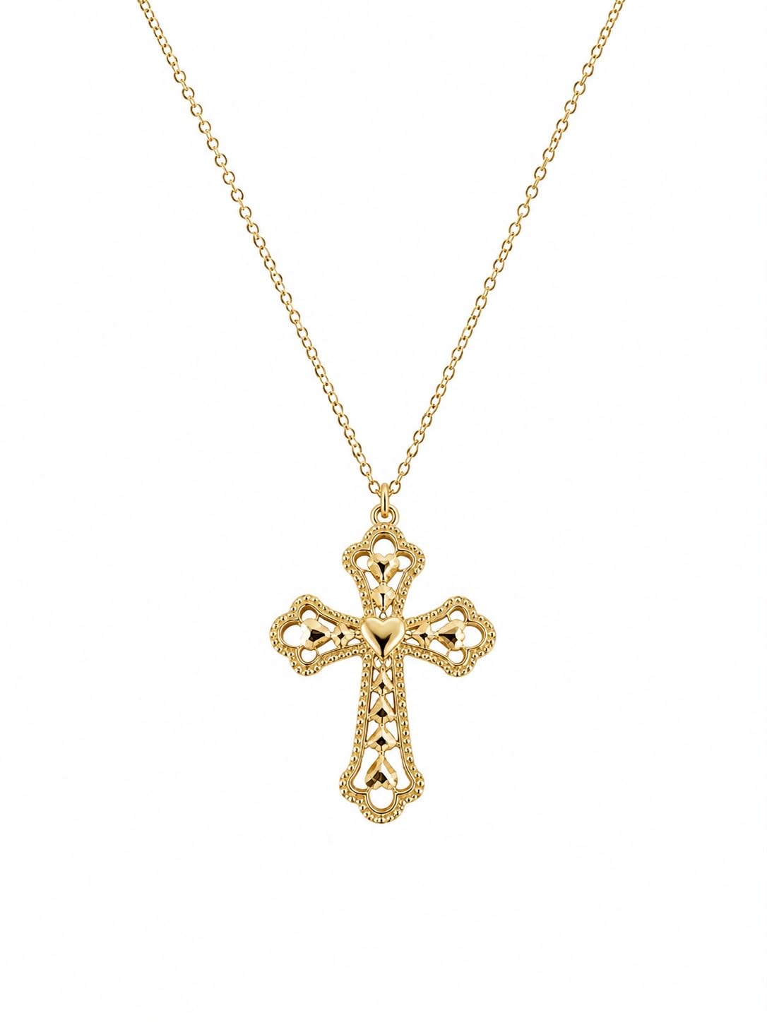 Delicate Gold-Plated Cross Necklace with Jewelry Gift Box