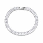 925 Sterling Silver Tennis Bracelet with Clear Rectangular Stones