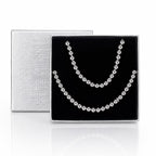 925 Silver Beaded Necklace and Bracelet Jewelry Set for Women