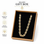 18-Inch Gold-Plate Stainless Steel Chain Necklace for Men & Women, Elegant Everyday Jewelry