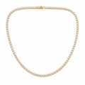 Gold-Plated Tennis Necklace with Cubic Zirconia Stones
