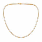 Gold-Plated Tennis Necklace with Cubic Zirconia Stones