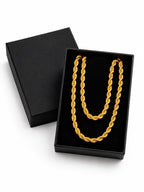 Gold-Plated Rope Chain Necklace & Bracelet Set