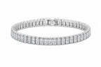 925 Sterling Silver Tennis Bracelet with Clear Rectangular Stones