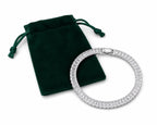 925 Sterling Silver Tennis Bracelet with Clear Rectangular Stones